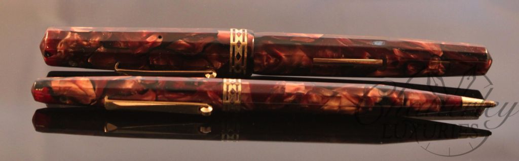Wahl Eversharp Vintage Celluloid Fountain Pen and Pencil Set (6)