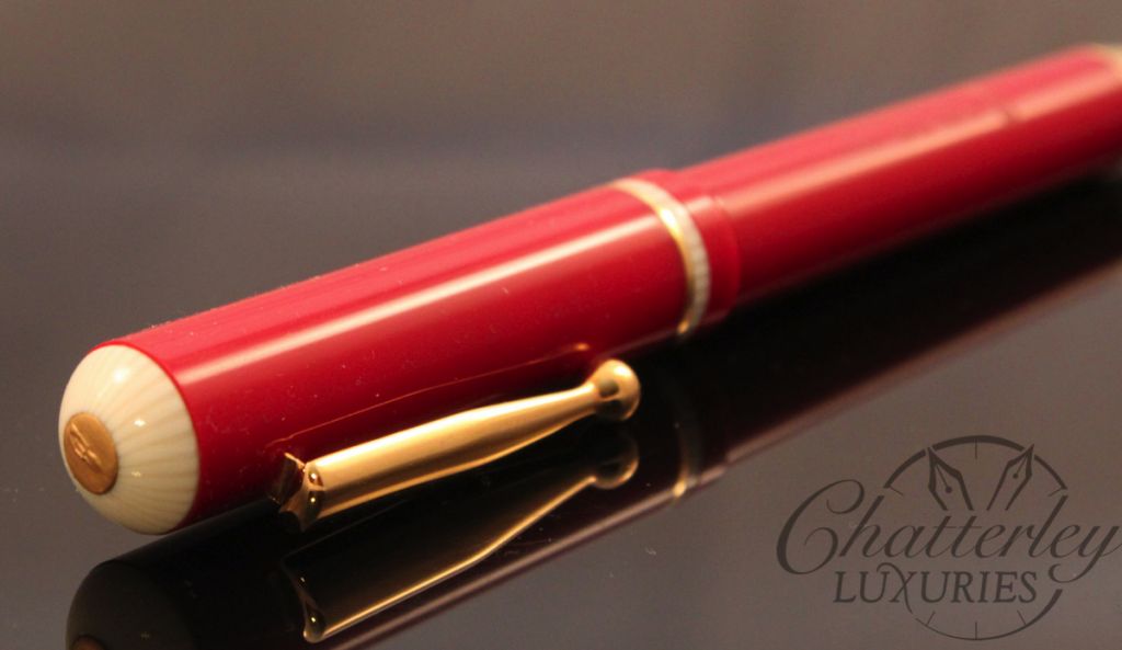 Delta Via Veneto Red with Gold Ballpoint Pen 