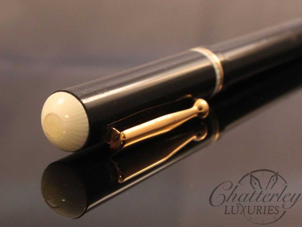 Delta Via Veneto Black with Gold Ballpoint Pen 
