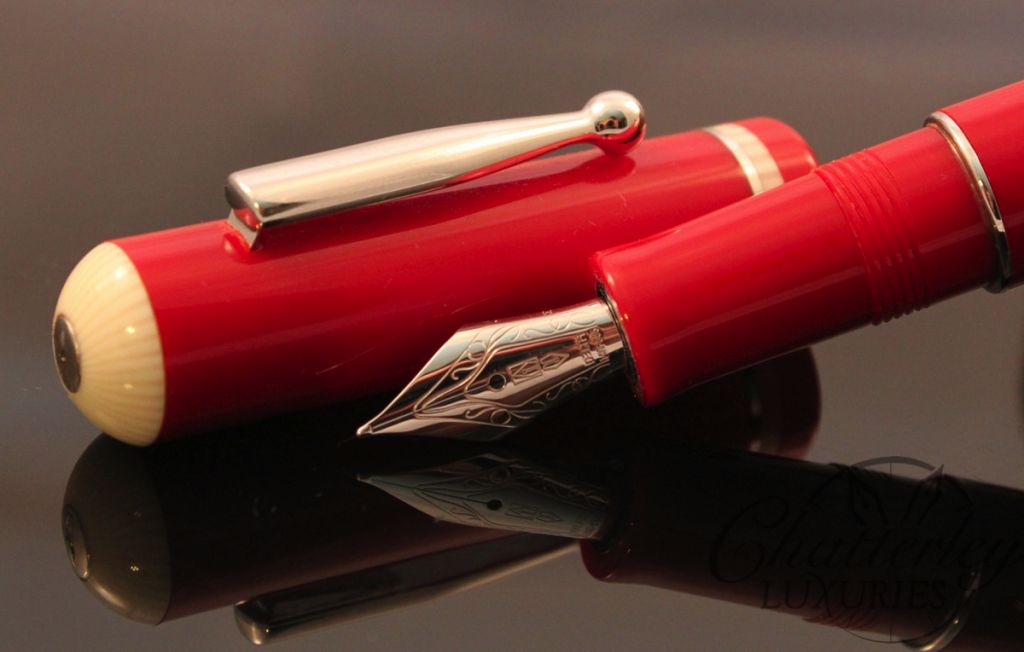 Delta Via Veneto Red with Platinum Fountain Pen