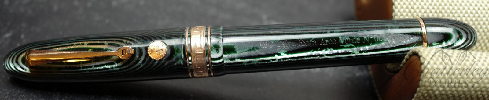 Chatterley/Armando Simoni Club Oversized Ogiva Extra Green Arco "Spina" Celluloid Fountain Pen - Image 4