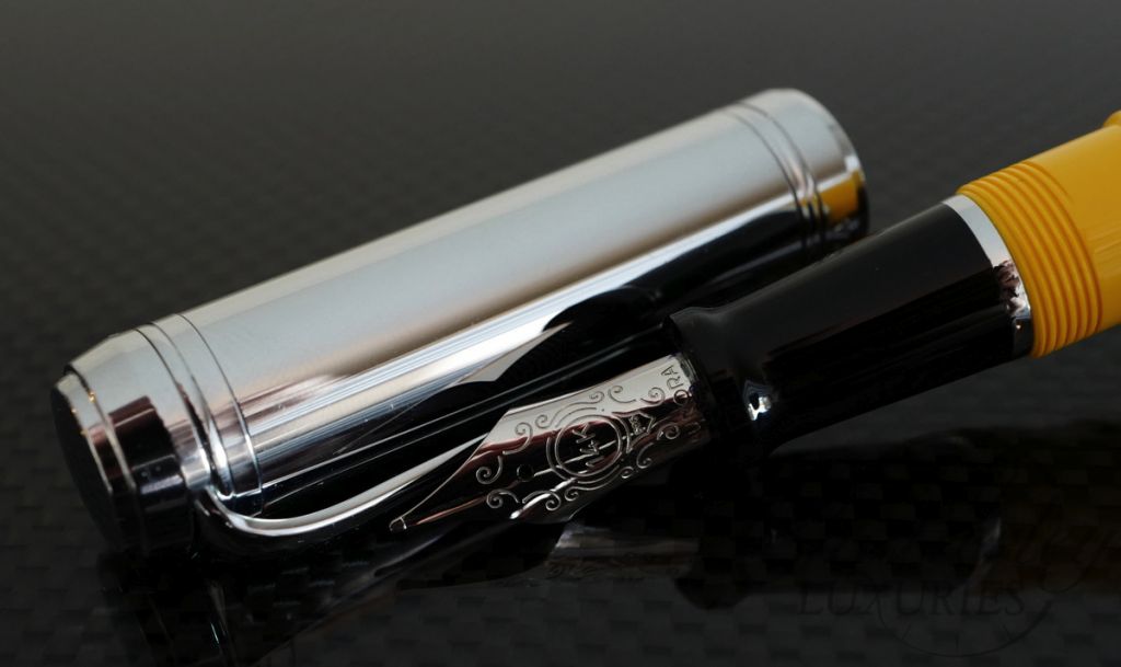 Aurora Talentum Yellow with Chrome Cap Fountain Pen (D11CY)