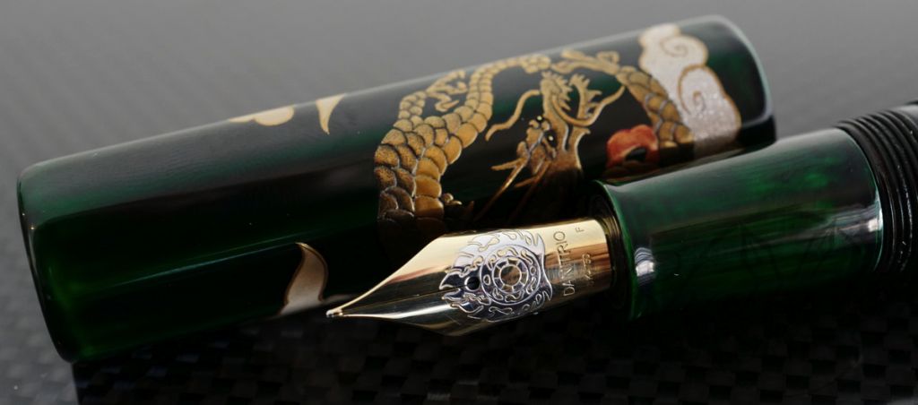 Danitrio Maki-e Dragon, Phoenix and Flower Tame-nuri on Hakkaku (Octogon) Fountain Pen