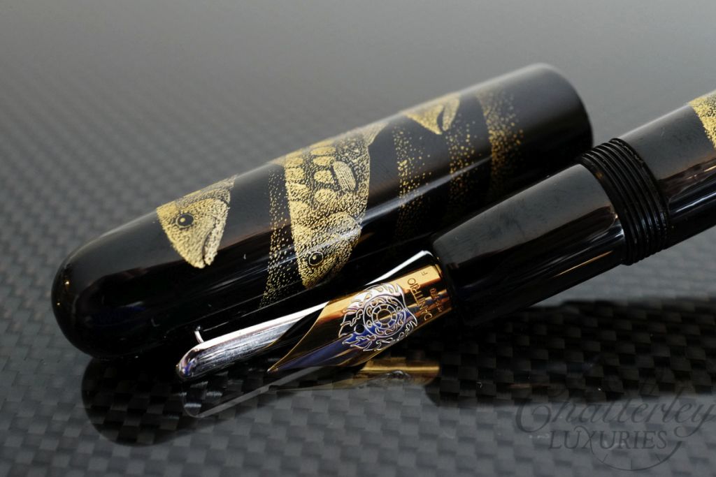 Danitrio Chinkin Seiryu (Clear Stream) Fountain Pen on Densho with Clip