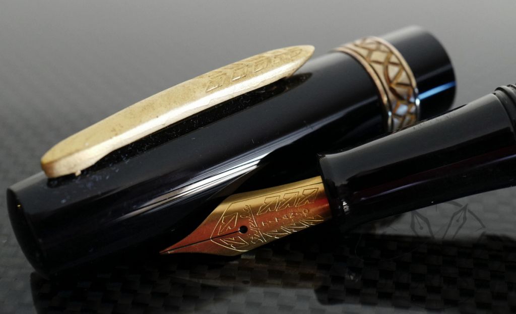 Stipula Black Etruria Flat Top Prototype Fountain Pen