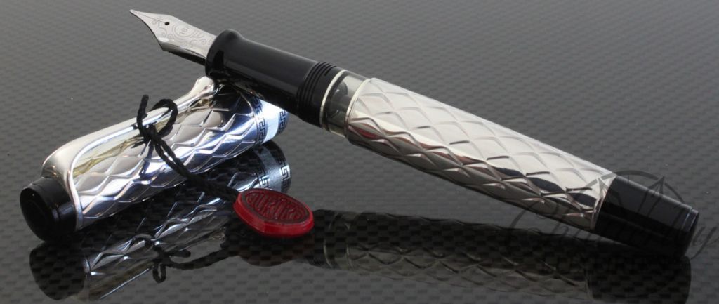 Aurora Optima Rifles Full Sterling Silver Fountain Pen