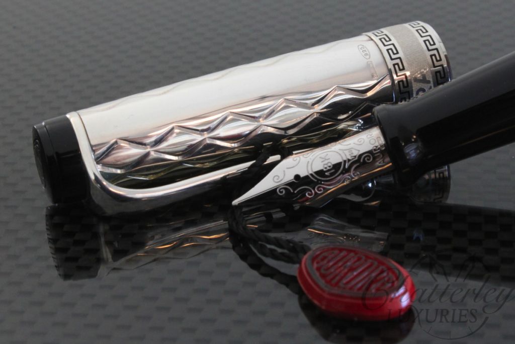 Aurora Optima Rifles Full Sterling Silver Fountain Pen