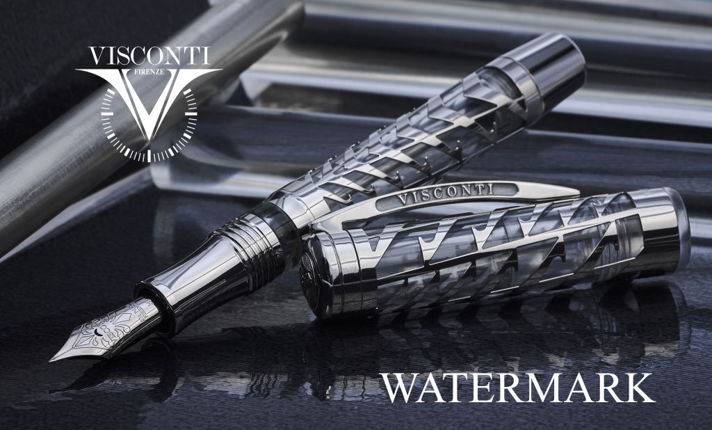 Visconti Limited Edition Skeleton Watermark Sterling Silver Fountain Pen