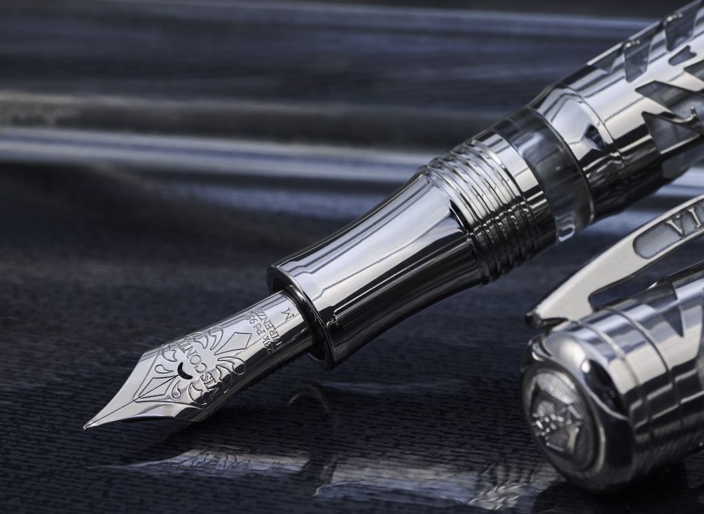 Visconti Limited Edition Skeleton Watermark Sterling Silver Fountain Pen