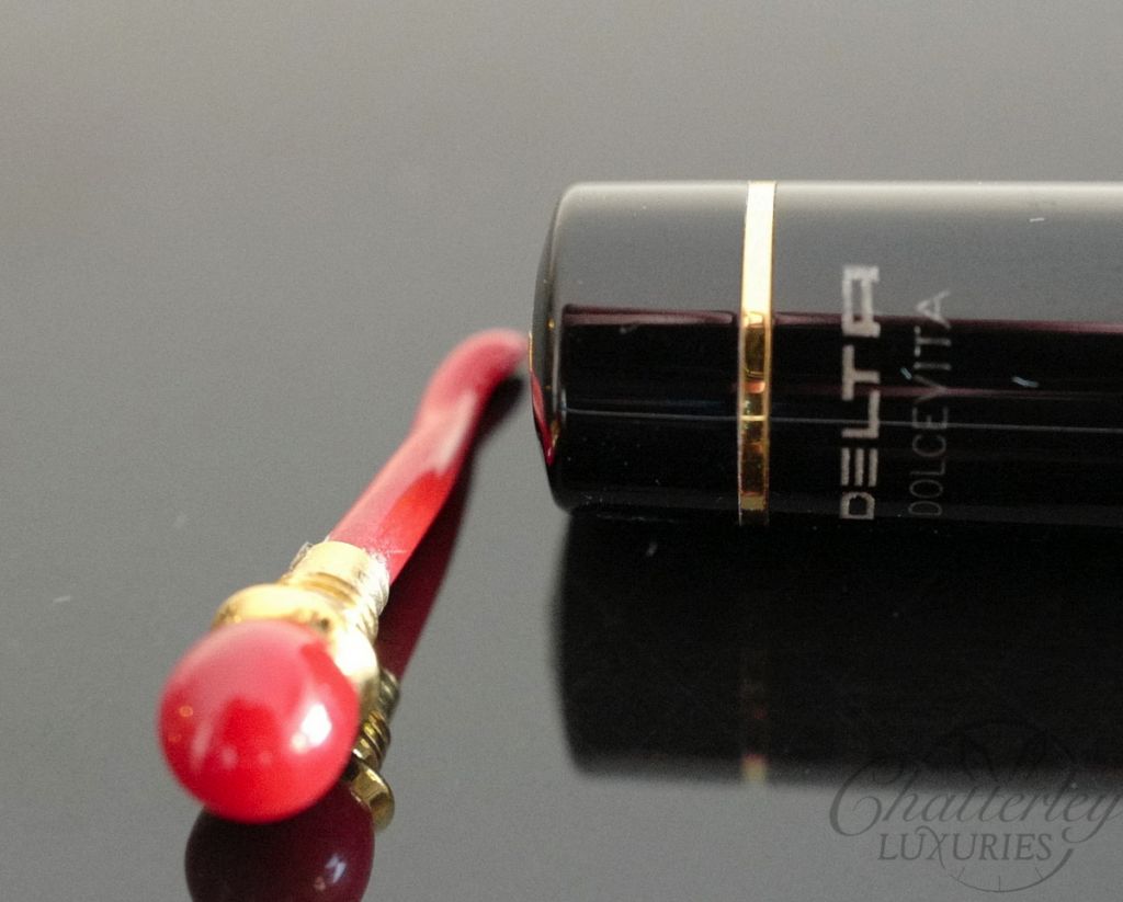 Delta Lucky Pen Red/Black with Gold Trim Ballpoint