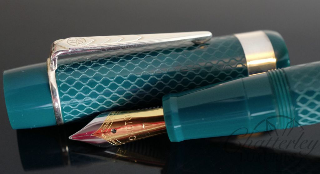 Onoto Magna Classic Jade and Silver Fountain Pen