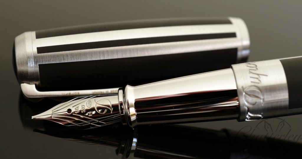 ST Dupont D Line Matte Black Lacquer & Palladium Fountain Pen