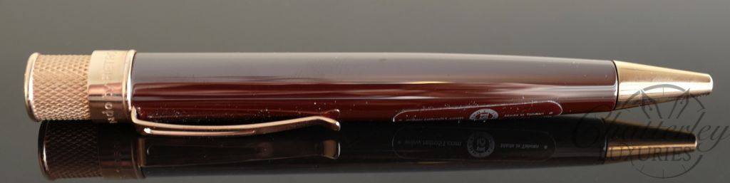 Retro 1951 Brown Ceramic Tornado Line Cut Cap-less Rollerball