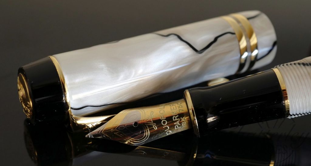 Parker Duofold Centennial Pearl and Black Fountain Pen