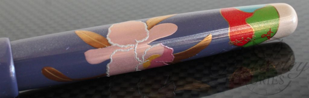 Danitrio Maki-e Urushi Sumireiro Cattleya Fountain Pen with Painted Clip