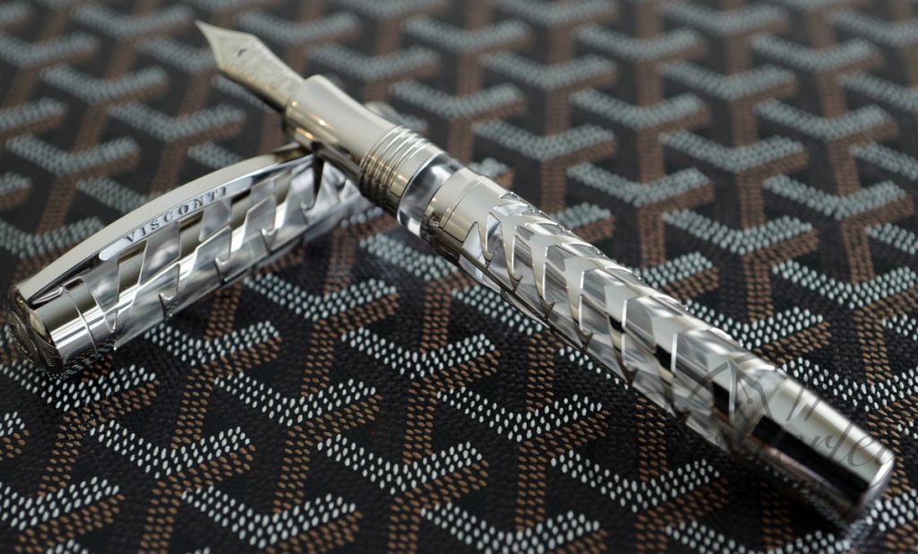 Visconti Limited Edition Skeleton Watermark Sterling Silver Fountain Pen