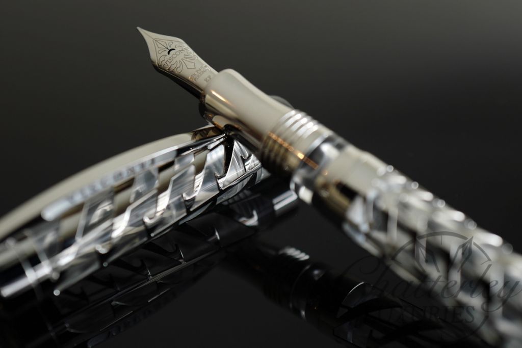 Visconti Limited Edition Skeleton Watermark Sterling Silver Fountain Pen