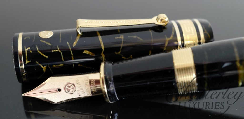 Wahl Eversharp DECOBAND Gold Seal Oversized Limited Edition Black and Gold Celluloid Fountain Pen
