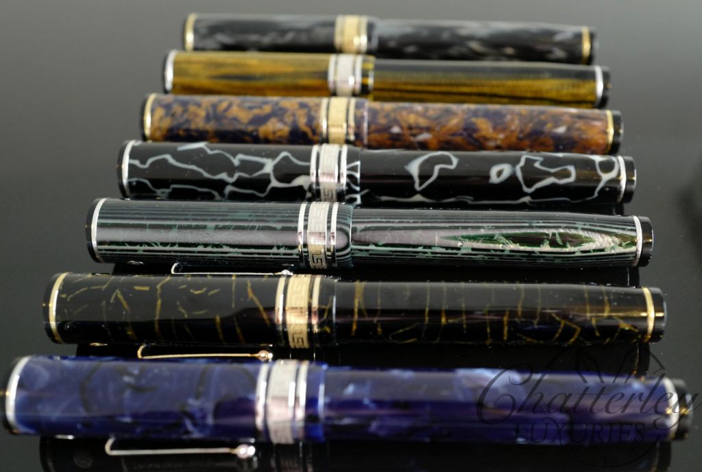 Wahl Eversharp DECOBAND Gold Seal Oversized Limited Edition MAGNIFICENT SEVEN Celluloid Fountain Pen set