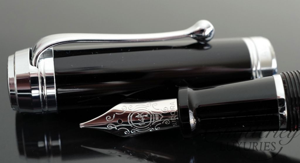 Aurora Talentum Black with Chrome Fountain Pen