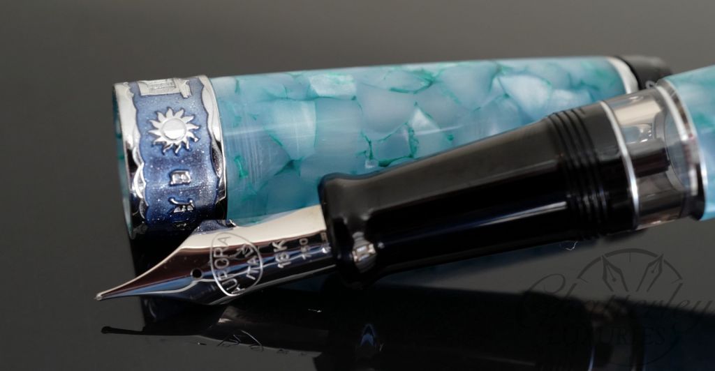 Aurora (Sun Moon Lake III) Silver Moon Shadow on the Blue Lake at Night Limited Edition Fountain Pen
