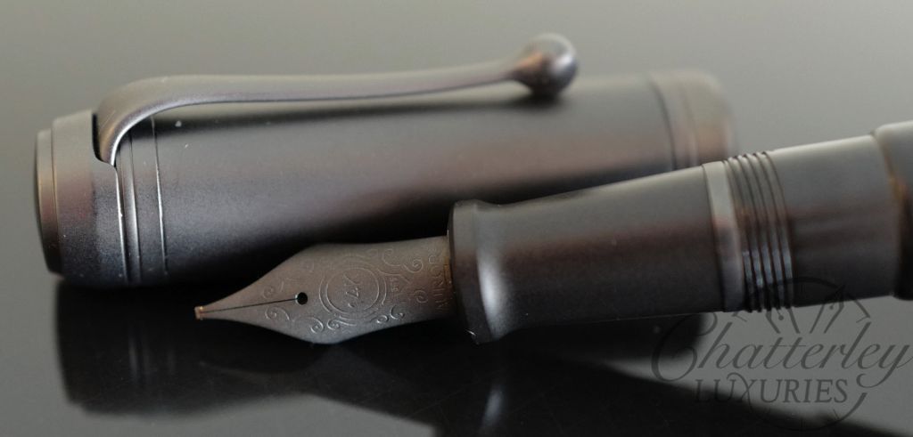 Aurora Talentum Black Ops Fountain Pen - Ruthenium Cap