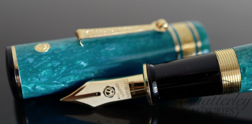 Wahl Eversharp DECOBAND Gold Seal Oversized Collection JADE Gold Trim Fountain Pen