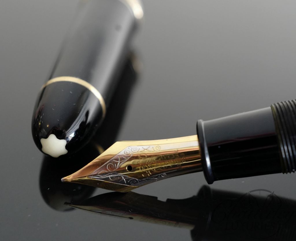 Montblanc 149 Celluloid Silver Rings Flat Feed Fountain Pen