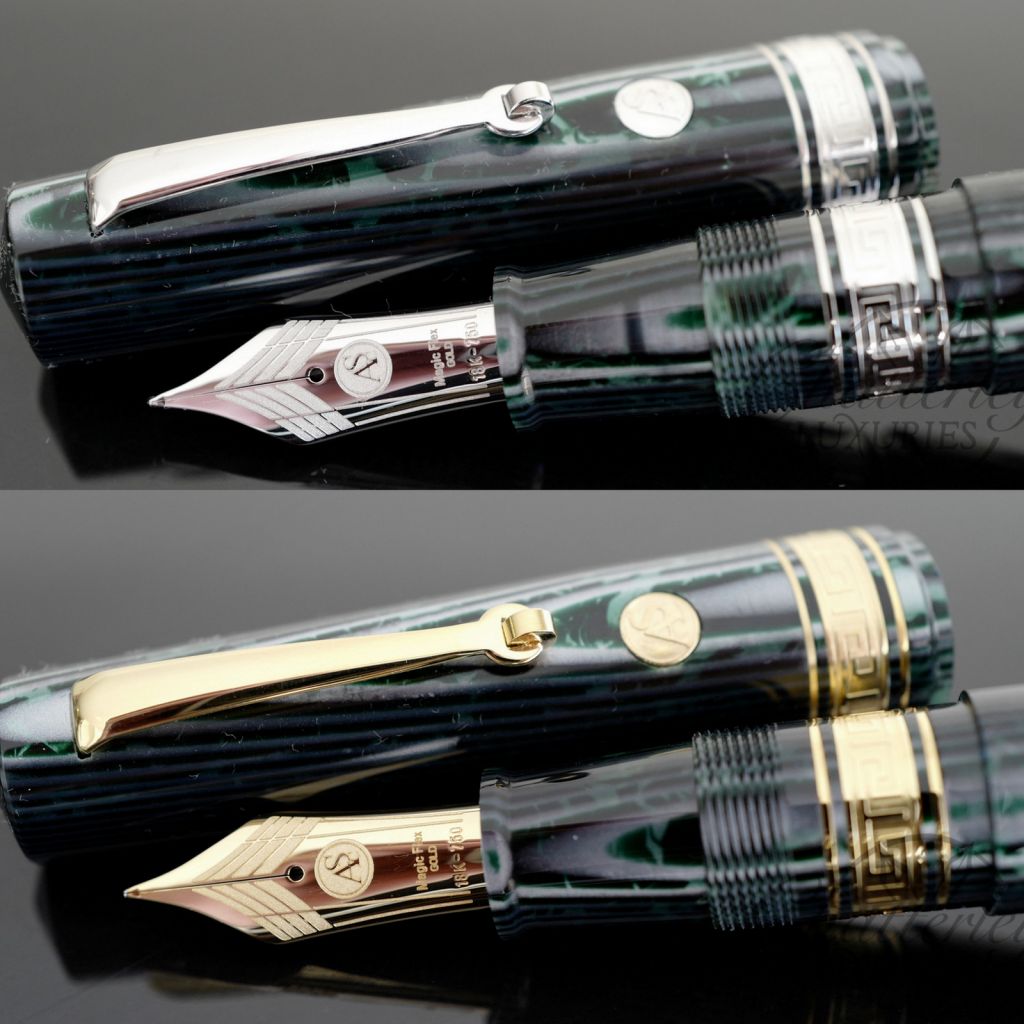 Armando Simoni Club Bologna Extra Arco Green Celluloid Fountain Pen