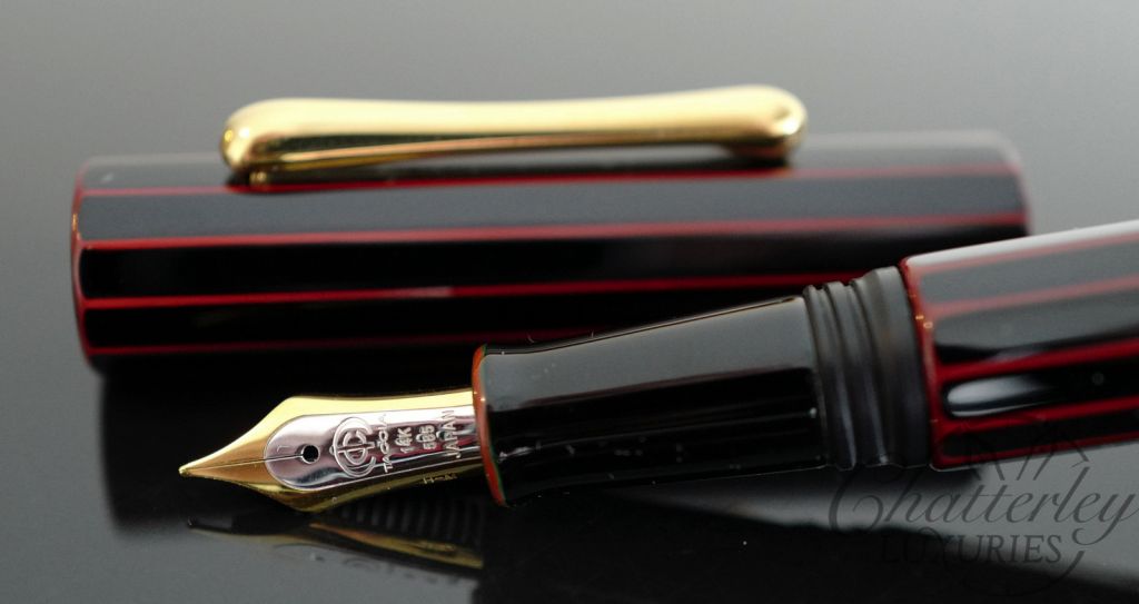Flash Sale - Taccia Kaku-Tate Thin Stripe Midnight Red Limited Edition Fountain Pen