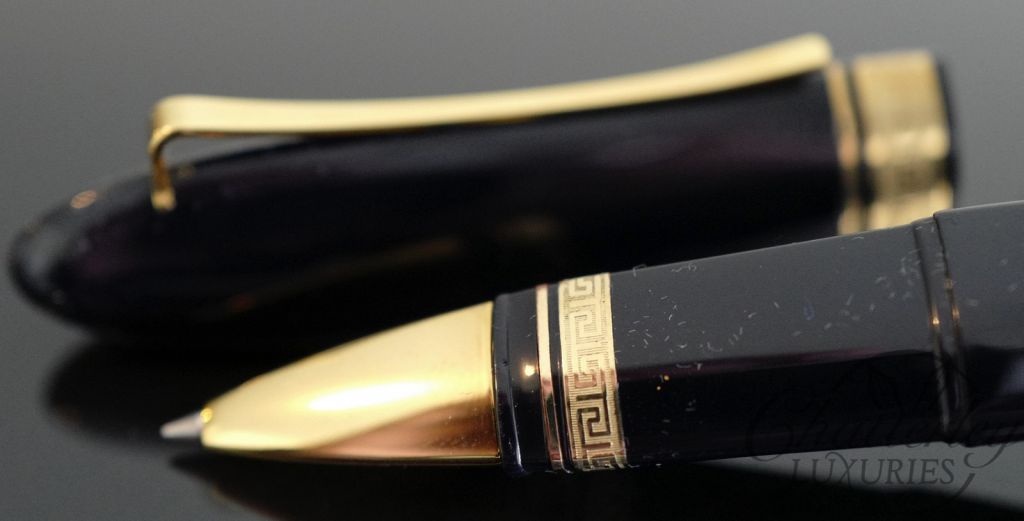 Omas 360 Dark Blue Rollerball with Gold Trim