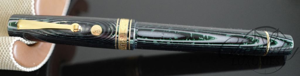 Armando Simoni Club Bologna Extra Arco Green (partial Spina) Celluloid Fountain Pen - Image 4
