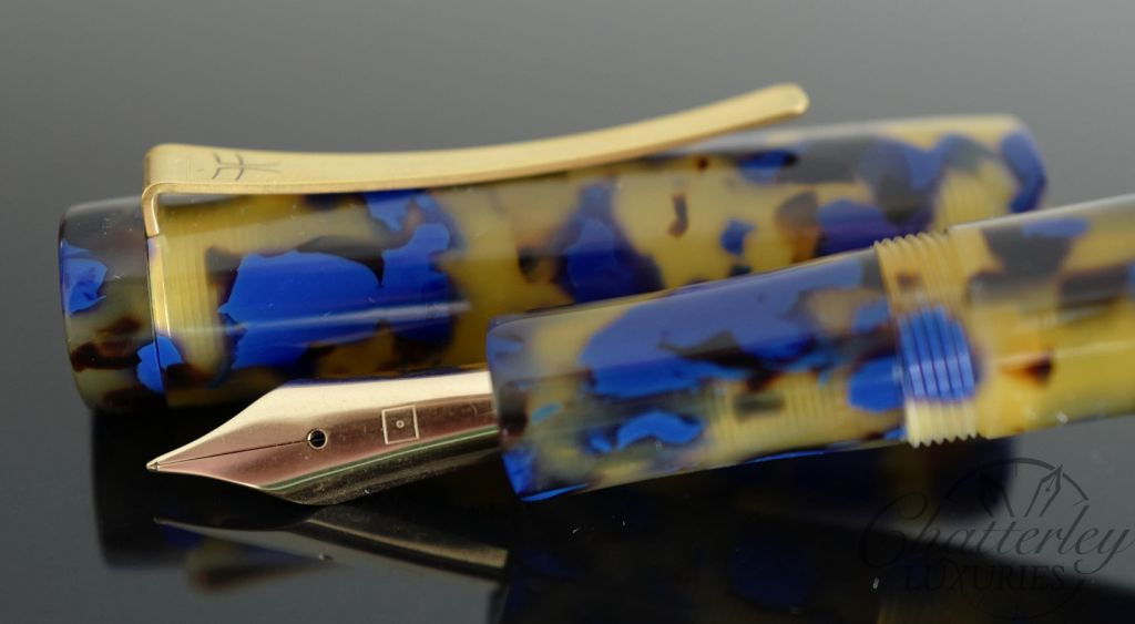 Faggionato Petrarque King Size Blue Turtle Fountain Pen