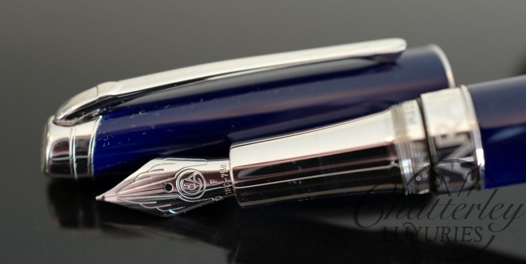 Caran D'ache Leman Blue and Chrome Fountain Pen