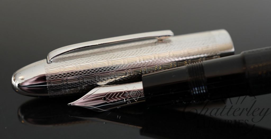 Omas S2001 Ogiva Guilloche Fountain Pen with Sterling Silver cap