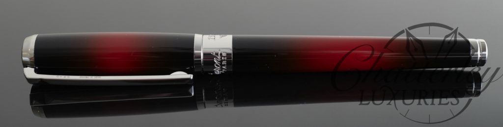 ST Dupont Atelier Line D Mid-Sized Red Sunburst Lacquer Fountain Pen - Palladium - Image 3