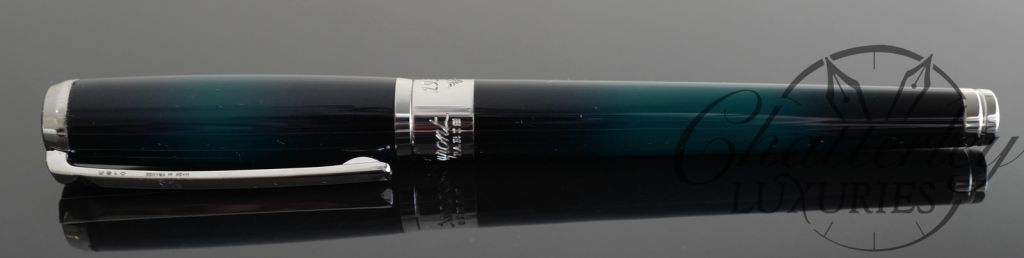 ST Dupont Atelier Line D Mid-Sized Green Sunburst Lacquer Fountain Pen - Palladium - Image 3
