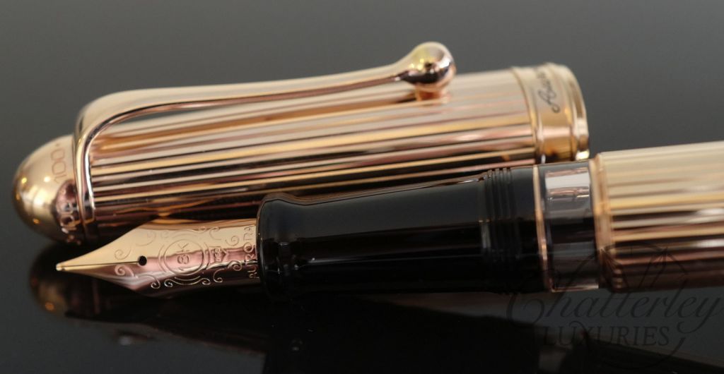 Aurora 88 Cento Italia Rose Gold Linear Guilloche Limited Edition Fountain Pen
