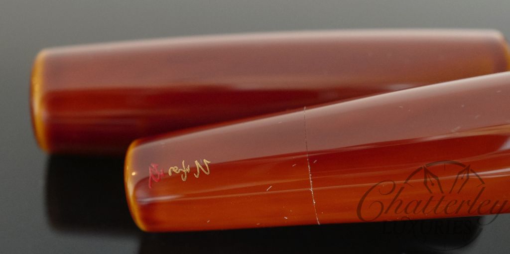 Danitrio Urushi Tame-Nuri Yellow on Mikado, Flat Top Fountain Pen