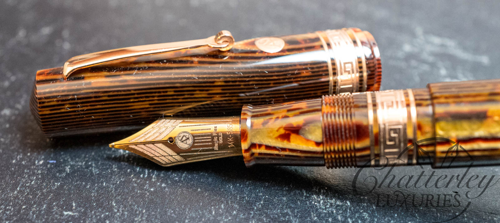 Armando Simoni Club Bologna Extra Arco Brown Celluloid Fountain Pen