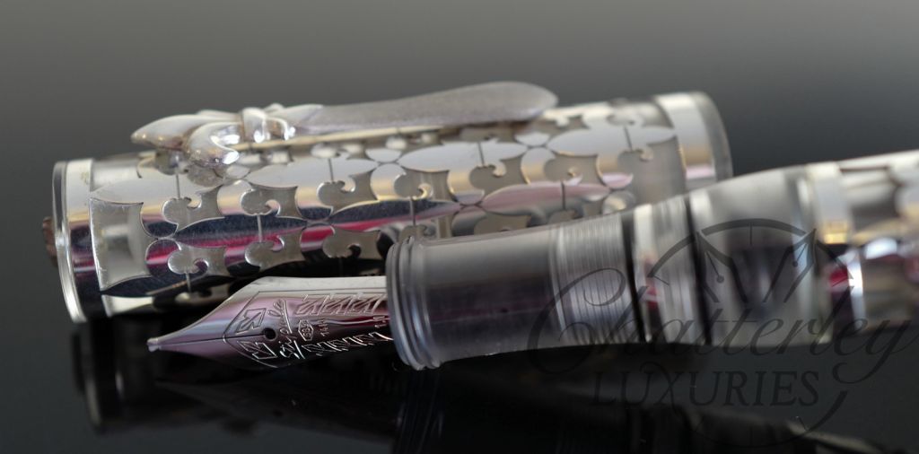 Stipula Chatterley Sterling Silver Fleur De Lis Overlay Skeleton Limited Edition Fountain Pen