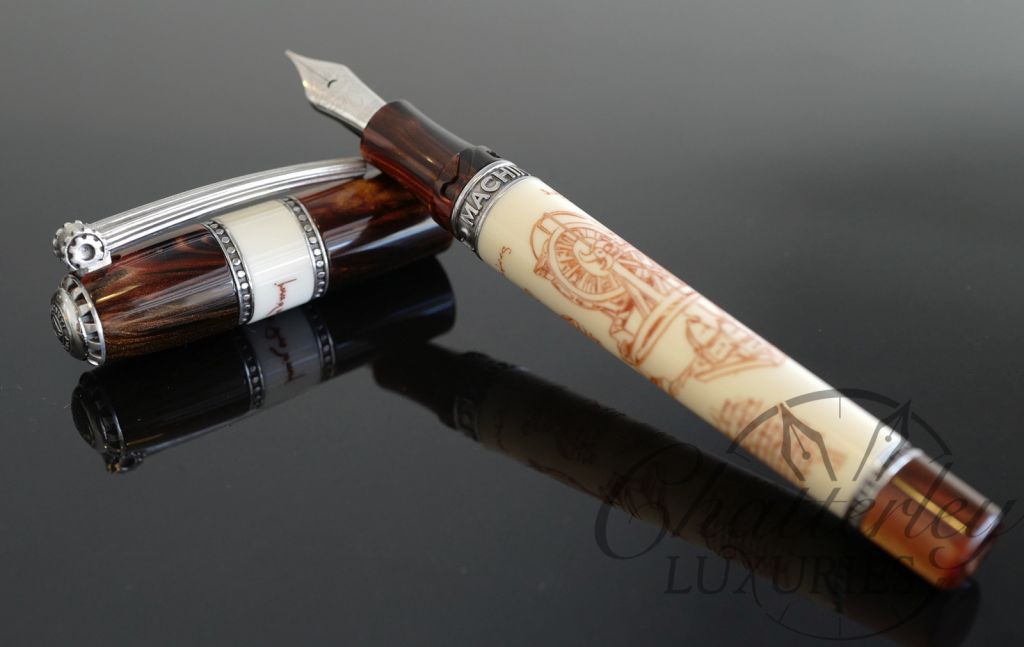 Visconti Leonardo Da Vinci Machina Limited Edition Fountain Pen with Silver Trim - Image 2