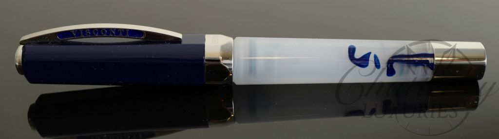 Visconti Opera Master Blue Swirls Limited Edition Fountain Pen with Crystal Inkwell