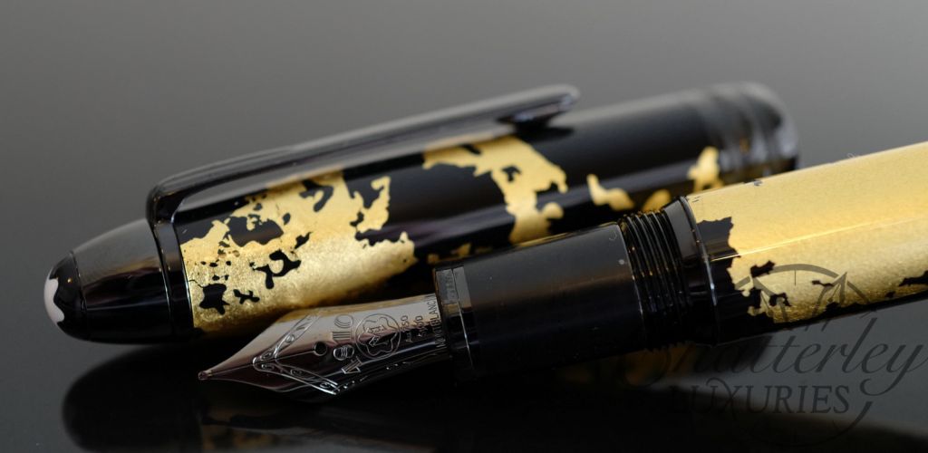 Montblanc 146 LeGrand Meisterstück Solitaire Calligraphy Gold Leaf Fountain Pen (Ruthenium Version)