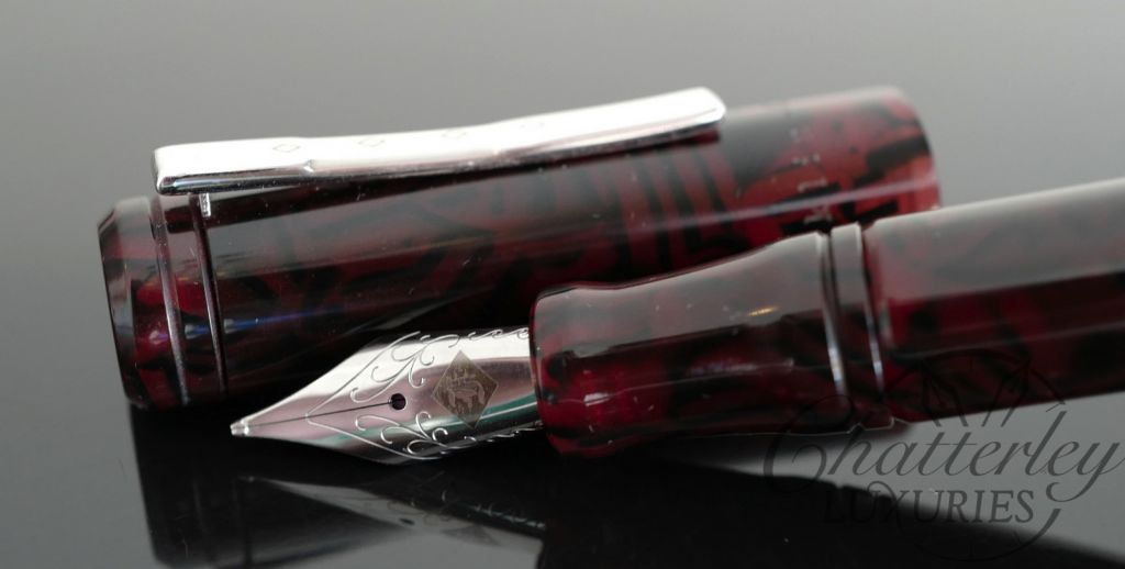 Franklin Christoph Model 20 in Tiger Red Stubbed by Michael Masuyama Fountain Pen
