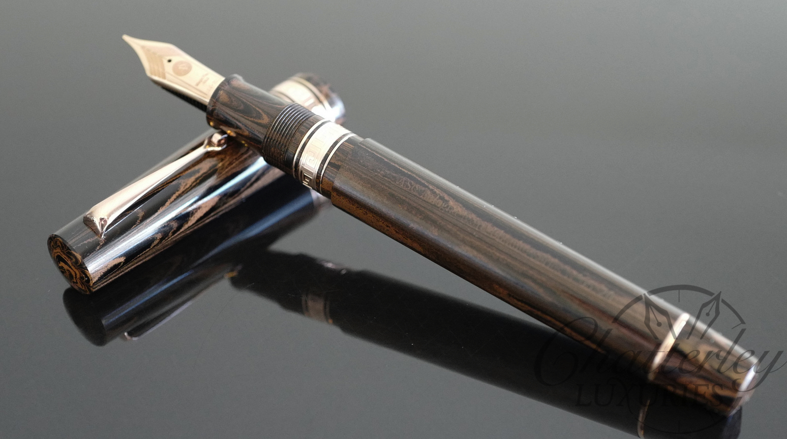Chatterley/Armando Simoni Club "Mocha" Oversized Bologna Ebonite Fountain Pen - Image 6