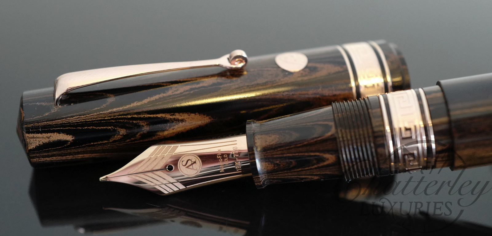 Chatterley/Armando Simoni Club "Mocha" Oversized Bologna Ebonite Fountain Pen