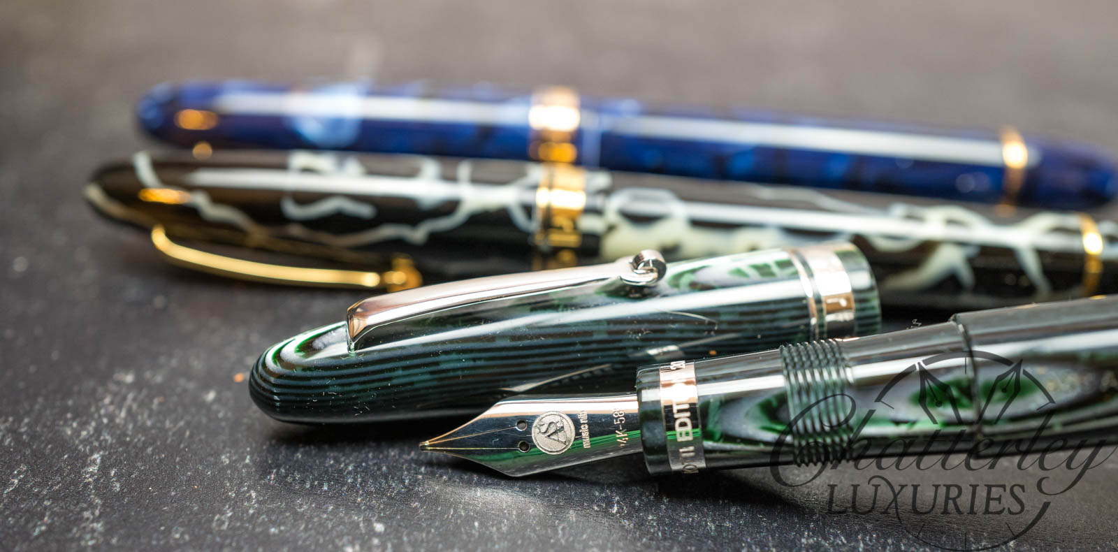 Armando Simoni Club Ogiva Celluloid Pavarotti 3 pen set Fountain Pen