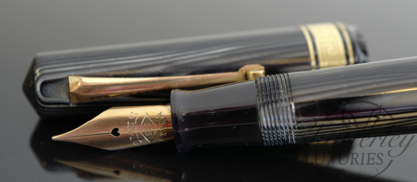 Omas Extra Vintage Grey Arco Platinum Celluloid Fountain Pen