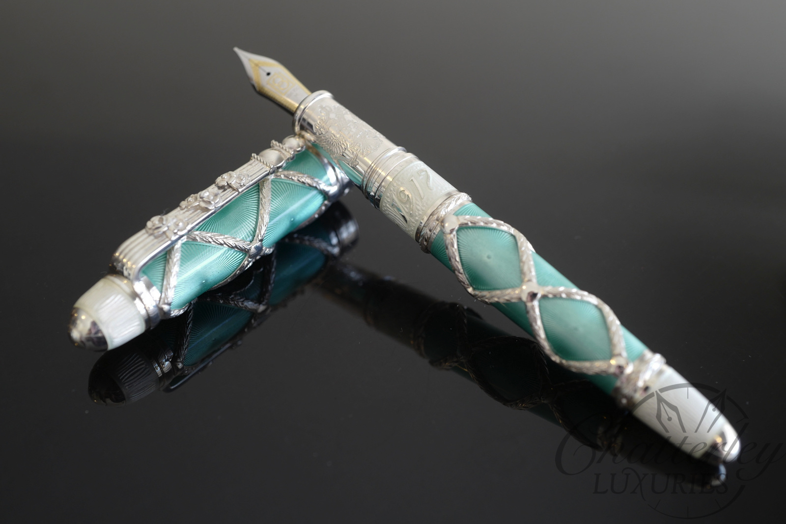 David Oscarson Russian Imperial Seafoam Green Limited Edition 1/8 Fountain Pen - Image 4